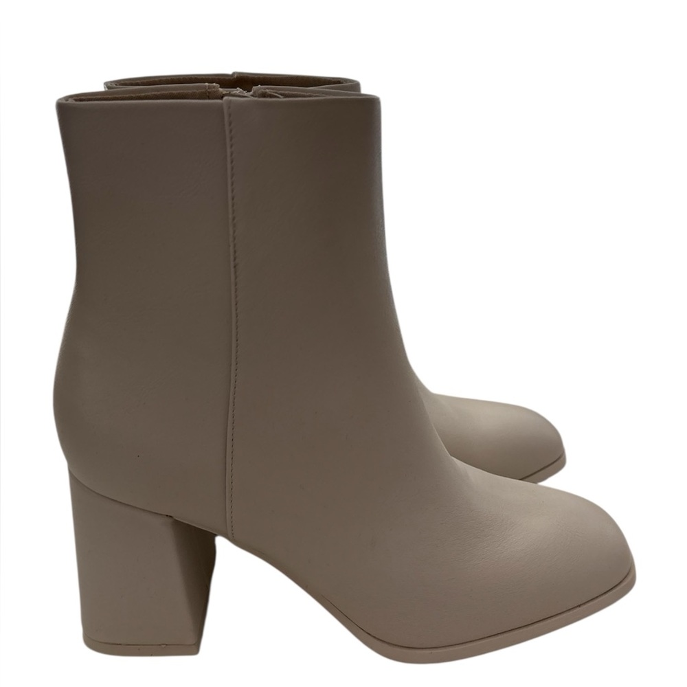 Madden Girl Ivory Minglee Square Toed Zippered Ankle Boots